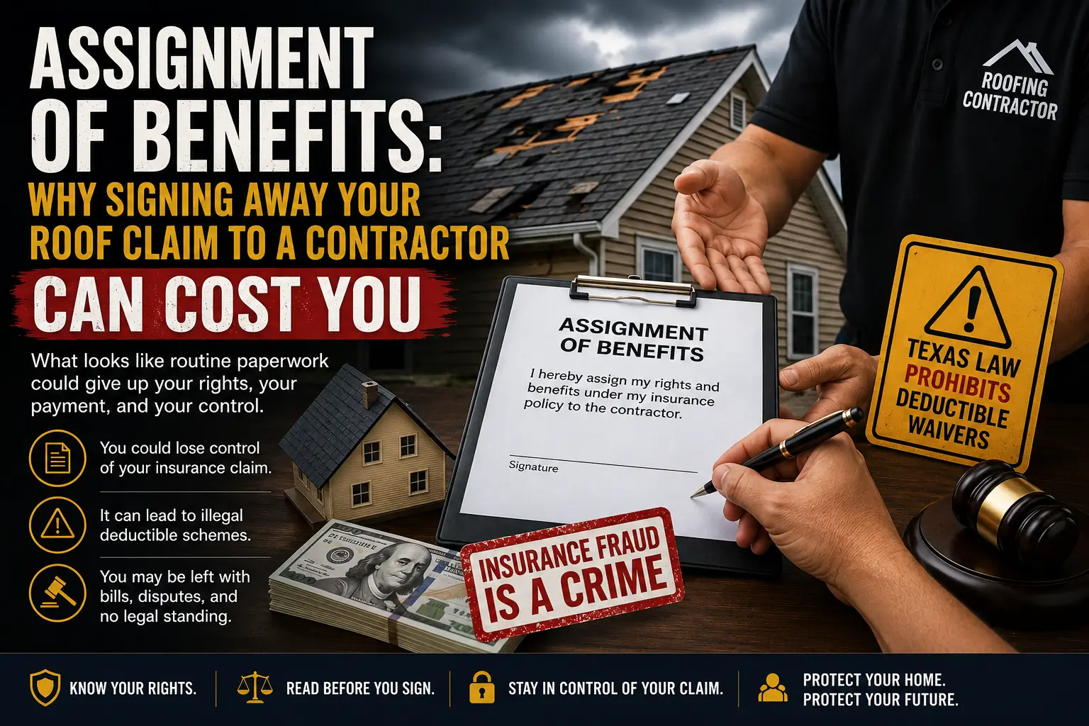 assignment of benefits roofing Texas